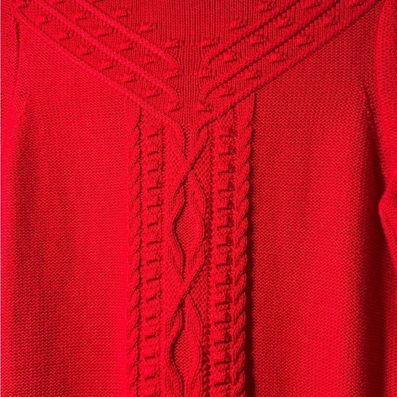 Charter Club Vibrant Red Long Sleeve Dress Size M - Picture 4 of 9
